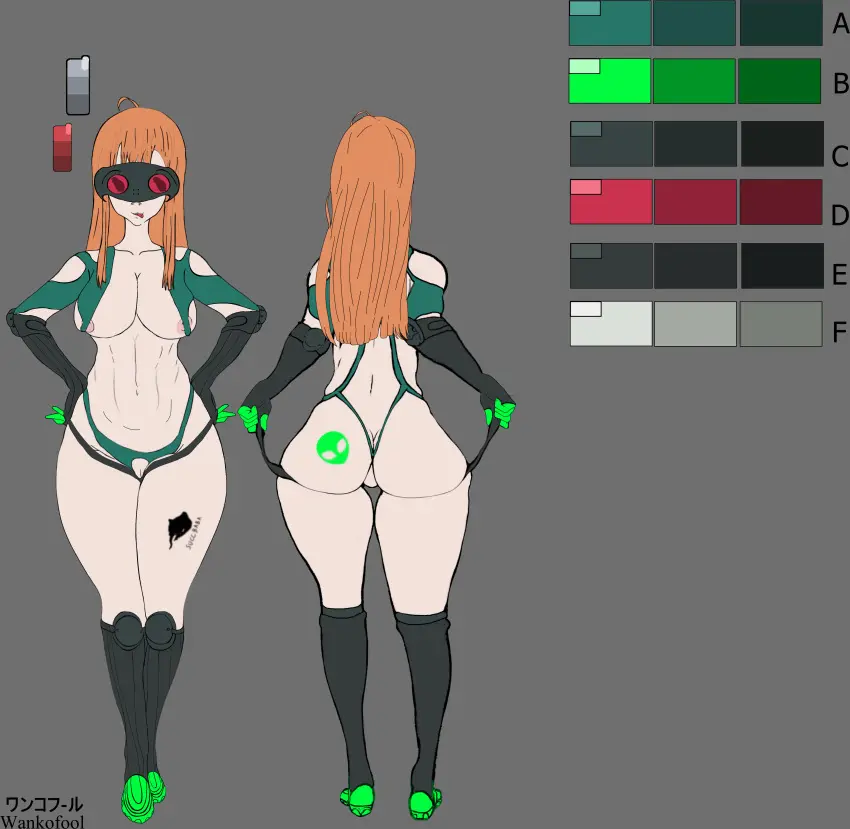 Image 1girls,clothed,clothing,female,human,long_hair,standing,thighhighs,thick_thighs,wide_hips,orange_hair,thick_ass,pale_skin,impossible_clothes,atlus,persona,persona_5,phantom_thief_suit,sakura_futaba,erotic_costume,googles,nose_hook,suspended_breasts,wankofool