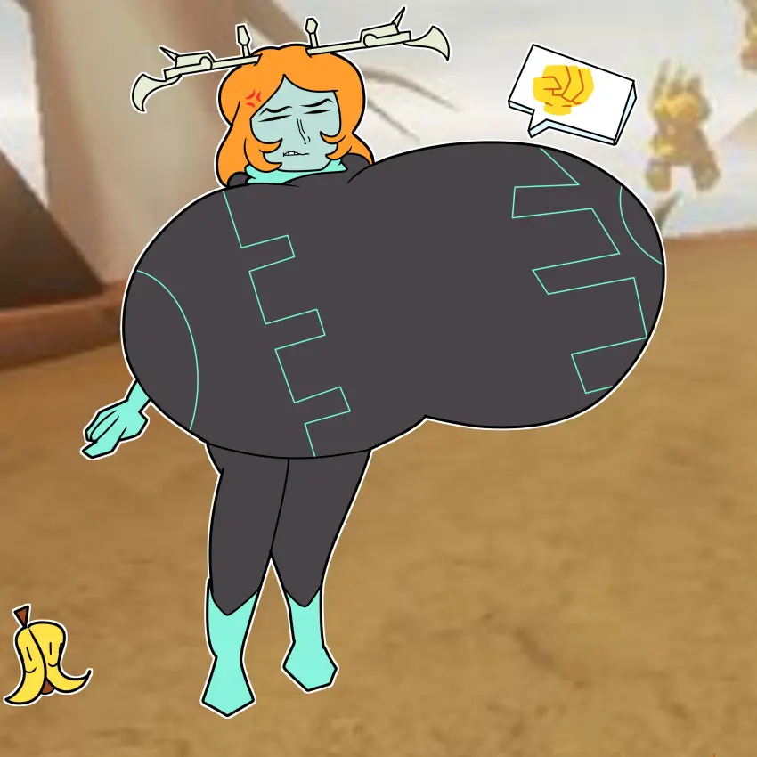 Image breasts,clothed,female,female_only,huge_breasts,breasts_bigger_than_head,hyper_breasts,mario_(series),nintendo,public,shortstack,bodysuit,teasing,the_legend_of_zelda,casual,midna,twilight_princess,mario_kart,teaset_haliley