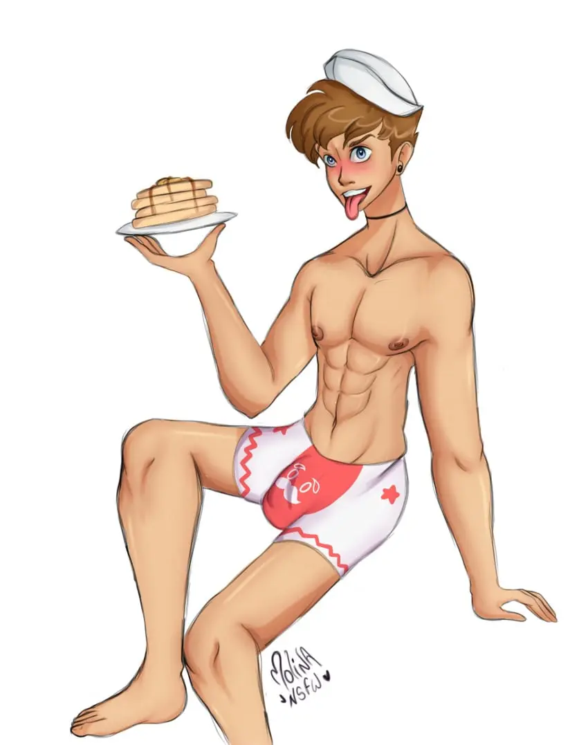 Image clothed,1boy,male,nude,penis,underwear,male_only,nude_male,skinny,video_games,solo_male,video_game,flipline_studios,papa_louie,flipline,nsfwmolina,cooper_(papa_louie)