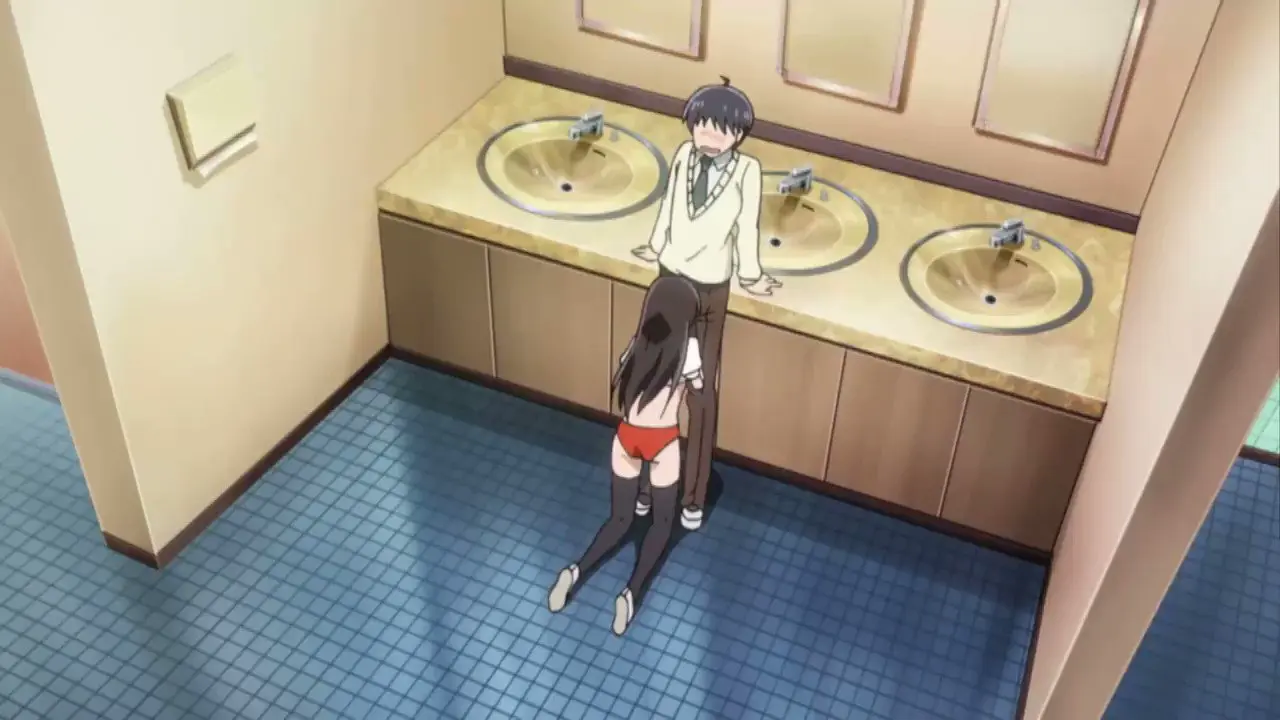 Image 1girls, blush, female, long_hair, 1boy, black_hair, male, straight, fellatio, schoolgirl, stockings, teenager, teenage_girl, looking_pleasured, blowjob, public, animated, tile_floor, arm_support, school, black_stockings, gym_uniform, huge_breast, clothed_sex, straight_sex, sink, screencap, mirror, kneeling_blowjob, 10s, leaning_back, big_breast, teenage_boy, bathroom_sex, bathroom_floor, buruma, red_buruma, 2014, teenager_on_teenager, 2010s, clothed_blowjob, female_kneeling_before_male, female_pleasuring_male, inori_amano, knees_on_floor, large_breast, mou_hasama_zu_ni_ha_ira_renai, mou_hasamazu_ni_wa_irarenai, pashmina, restroom_sex, school_bathroom, teenage_sex