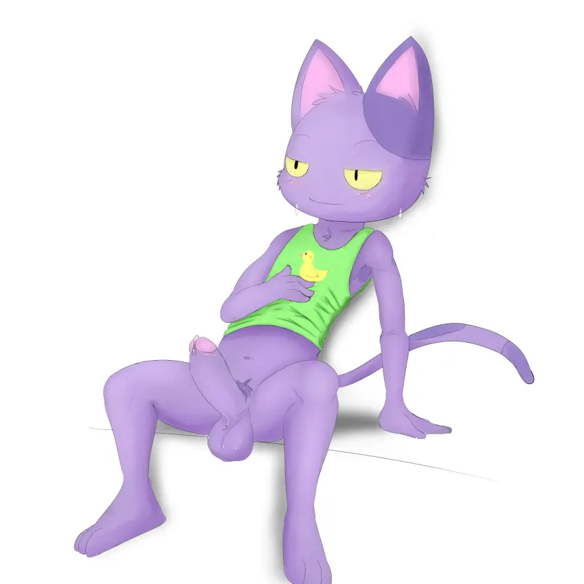 Image blush,clothed,clothing,hi_res,shirt,solo,male,penis,sweat,furry,erection,balls,anthro,spread_legs,spreading,sitting,nintendo,genital_fluids,bodily_fluids,genitals,mammal,precum,shirt_lift,foreskin,uncircumcised,animal_crossing,feline,raised_clothing,raised_shirt,raised_topwear,topwear,felid,pubes,domestic_cat,felis,clothing_lift,body_hair,armpit_hair,leaking_precum,twerpishimp,relaxing,bob_(animal_crossing)