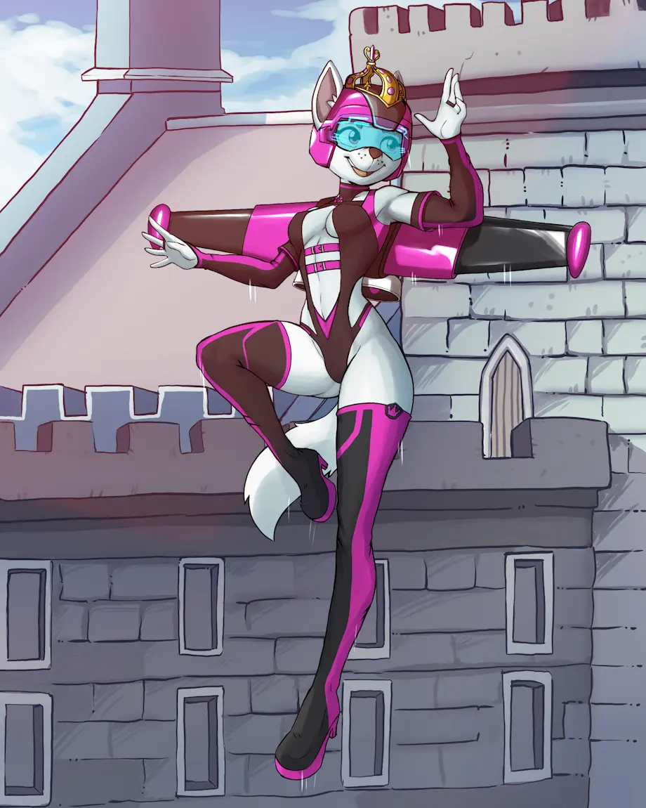 Image female,white_hair,nude,wings,naked,canid,canine,canis,domestic_dog,latex,skimpy,skimpy_clothes,white_body,boots,white_fur,tiara,crown,nickelodeon,nicktoons,nick_jr,terrier,paw_patrol,sweetie_(paw_patrol),west_highland_white_terrier,diacordst,diacordst_(artist),jetpack
