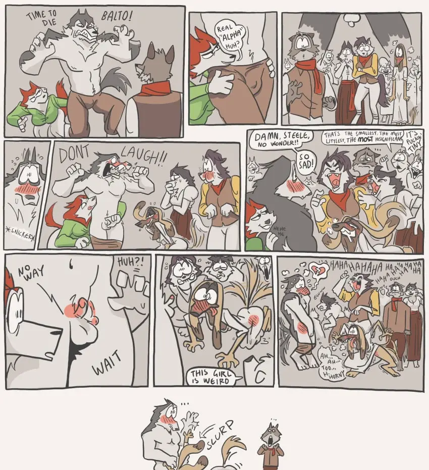 Image clothed,clothing,female,hi_res,male,nude,penis,uncensored,erection,embarrassed,male/male,balls,male/female,anthro,text,small_penis,aroused,humiliation,canid,canine,canis,domestic_dog,genitals,mammal,english_text,comic_panel,group,clothed_female_nude_male,small_penis_humiliation,spitz,husky,nordic_sled_dog,small_balls,universal_studios,clothed/nude,small_penis_adoration,balto,balto_(series),steele_(balto),jenna_(balto),samrockwell420,unwanted_erection,penis_humiliation