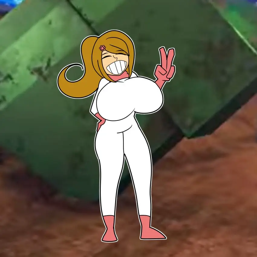 Image big_breasts,breasts,clothed,female,female_only,huge_breasts,mario_(series),nintendo,public,bodysuit,casual,mario_kart,rhythm_heaven,teaset_haliley,reporter_(rhythm_tengoku)