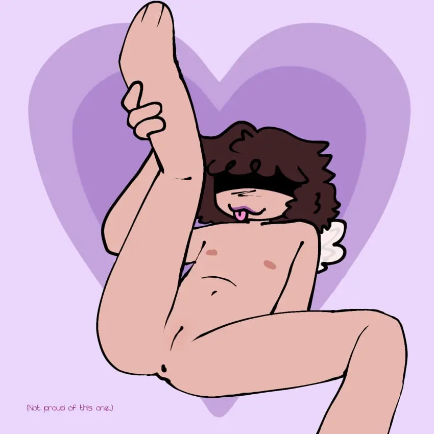 Image smile,1boy,male,pussy,tongue_out,tongue,curly_hair,intersex,femboy,male_only,shoulders,wings,legs_held_open,heart,:3,legs_apart,cuntboy,asshole,flat_chest,blindfold,rule_63,blind,blindfolded,chonny's_charming_chaos_compendium,chonny_jash,heart_jash,jashmychonny,purple_background,purple_lipstick,the_heart_(chonny_jash),winged_humanoid,no_eyes,hearts,holding_leg,holding_legs,heart_shape,holding_leg_up,small_pussy