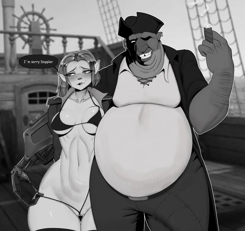 Image breasts,female,male,short_hair,disney,small_breasts,anthro,disney_channel,micro_bikini,fat_male,cyborg,abs,anthro_only,cheating,ntr,fat,overweight,overweight_male,cuckold,doujinshi,ugly_bastard,disney_villains,pirate,fat_belly,cigar,manga,manga_style,captain_amelia,treasure_planet,doujin,dogiflan,john_silver_(treasure_planet)