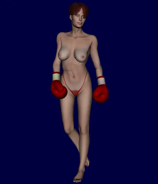 Image 1girls,female,short_hair,panties,original,brown_hair,3d,topless,see-through,topless_female,red_panties,boxing_gloves,micro_panties,cb1964,see-through_panties