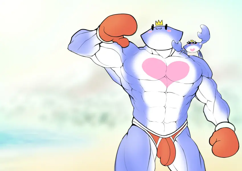 Image hi_res,solo,male,humanoid,muscular,male/male,absurd_res,non-human,toony,toony_face,non-human_only