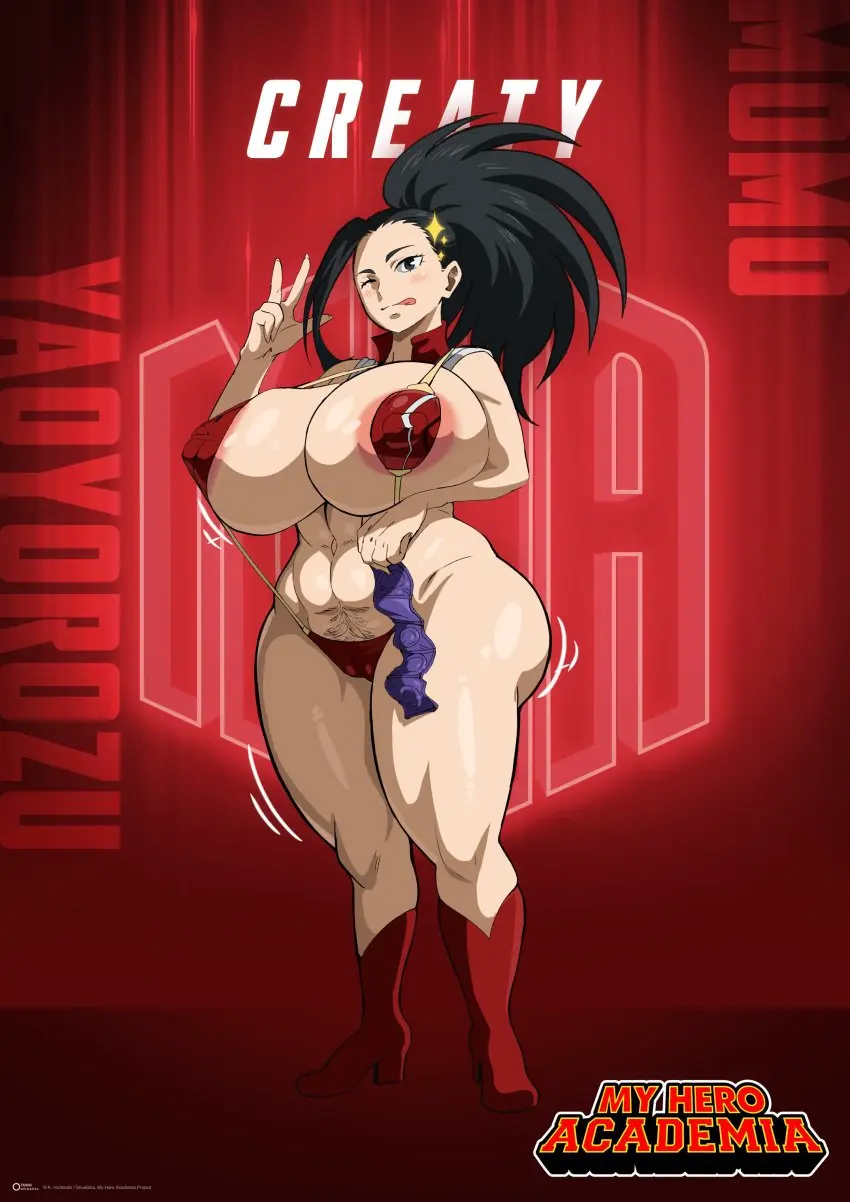 Image 1girls,breasts,female,female_only,human,solo,standing,ass,huge_ass,voluptuous,cleavage,solo_female,huge_breasts,gigantic_breasts,my_hero_academia,pubic_hair,condom,shounen_jump,revealing_clothes,alternate_costume,female_pubic_hair,edit,sling_bikini,pubic_hair_peek,official_art,venus_body,adapted_costume,momo_yaoyorozu,yaoyorozu_momo,kunaboto_(style),hero_outfit_(mha),dratvan