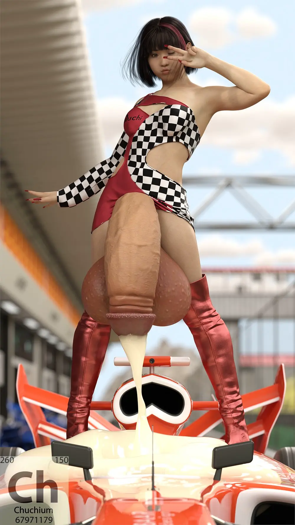 Image looking_at_viewer,bangs,black_hair,penis,short_hair,big_penis,1futa,futanari,intersex,balls,huge_cock,tagme,wink,winking_at_viewer,pose,posing,3d,cute,big_balls,high_heels,streaked_hair,solo_futa,cumming,hyper_balls,hyper_penis,posing_for_the_viewer,dripping,dripping_cum,asian,boots,nails,fingernails,hyper,v,high_heel_boots,peace_sign,red_nails,long_nails,japanese,red_nail_polish,balls_bigger_than_head,dripping_semen,winking,race_queen,posing_with_penis,penis_longer_than_knee,hair_dye,race_car,black_haired_futa,chuchi