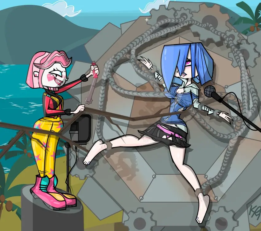 Image big_breasts, breasts, female, 2girls, sweat, ahe_gao, original_character, yuri, bondage, torture, oc, original_characters, femsub, femdom, goth, goth_girl, chains, ripped_clothing, clown, clown_girl, ocs, lezdom, tickle_torture, tickling, lezsub, torture_chamber, torture_device, kingflurry51