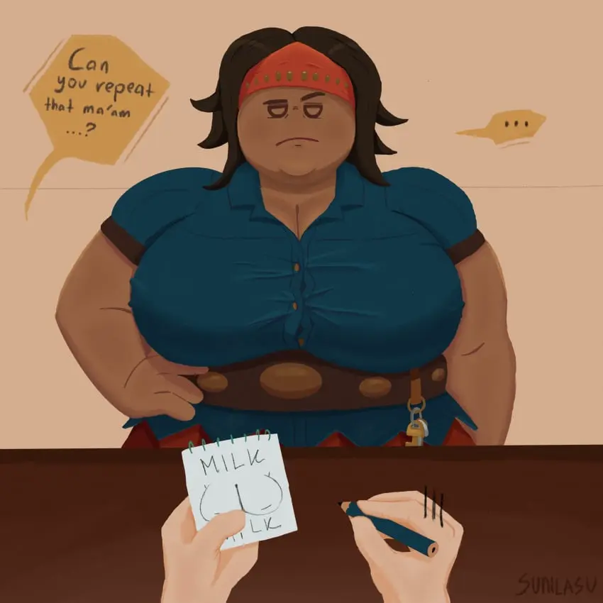 Image 1girls,big_breasts,breasts,clothing,female,bra,milf,wink,dialogue,chubby,chubby_female,video_games,fat,plump,bbw,video_game,video_game_franchise,flipline_studios,papa_louie,rhonda_(papa_louie),sunilasu
