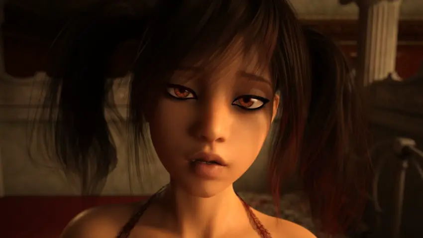 Image female,red_eyes,black_hair,red_hair,lingerie,3d,cute,twintails,video_games,cute_face,video_game,video_game_character,cute_girl,red_lingerie,visual_novel,cute_female,ain_(desert_stalker),desert_stalker,zetands,beautiful