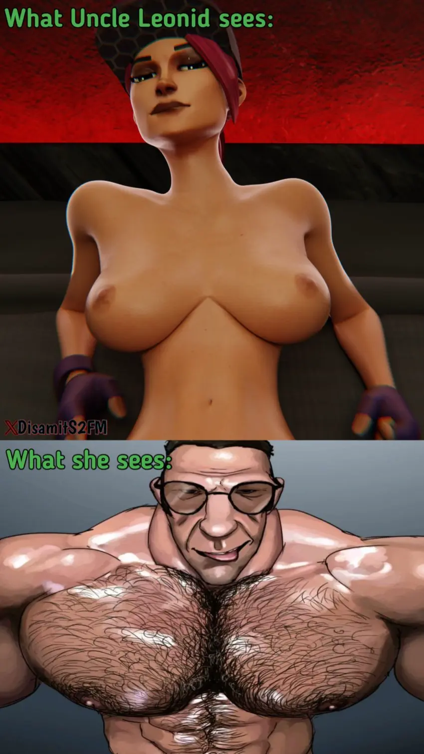Image 1girls,breasts,female,1boy,male,hat,muscular,muscular_male,fortnite,naked,bed,3d,blender,pov,bedroom,horny_male,naked_female,fortnite:_battle_royale,meme,naked_male,horny_female,love,muscles,blender_(software),twitter_username,blender_cycles,female_pov,brite_bomber,team_fortress_2,sniper_(team_fortress_2),beach_bomber,disamit