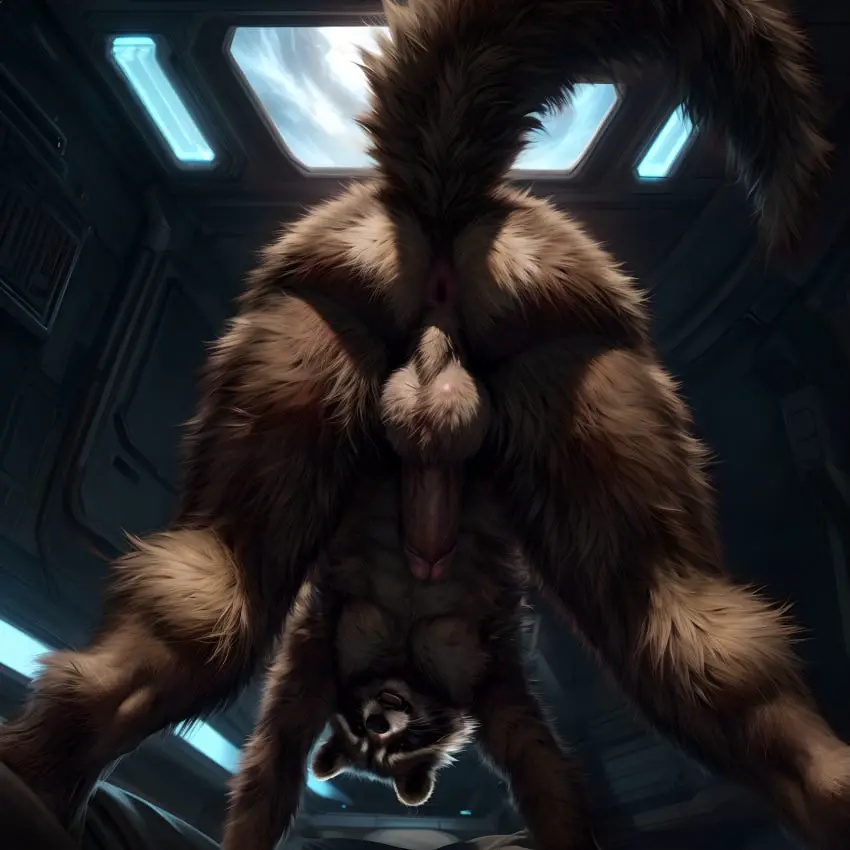 Image hi_res,looking_at_viewer,solo,male,nude,penis,ass,ai_generated,balls,anthro,anus,presenting,fur,genitals,low-angle_view,mammal,multicolored_body,detailed,raccoon,first_person_view,humanoid_genitalia,presenting_anus,marvel,marvel_comics,procyonid,rocket_raccoon,detailed_fur,science_fiction,imminent_facesitting,taji_(director)