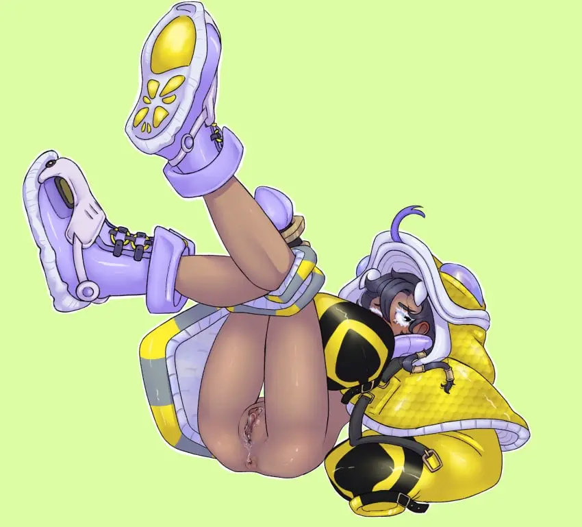 Image female,shaved_pussy,legs_up,thin_female,dislyte,face_covered,small_butt,greeniebeanyy,ife_(dislyte)