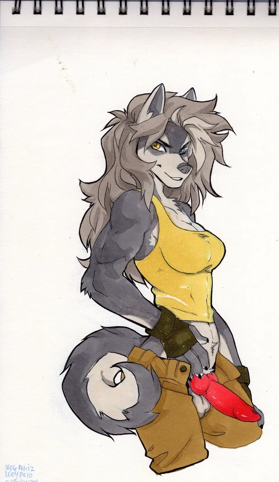 Image breasts,clothed,clothing,hi_res,pants,shirt,simple_background,solo,white_background,penis,tail,erection,futanari,intersex,athletic,balls,hair,anthro,canid,canine,canis,domestic_dog,fur,genitals,mammal,heterochromia,partially_clothed,animal_genitalia,animal_penis,canine_genitalia,canine_penis,knot,topwear,crop_top,athletic_futa,bottomwear,open_clothing,traditional_media_(artwork),athletic_anthro,athletic_intersex,spitz,husky,nordic_sled_dog,open_bottomwear,open_pants,unbuttoned_pants,lotusgarden,serra_(lotusgarden)