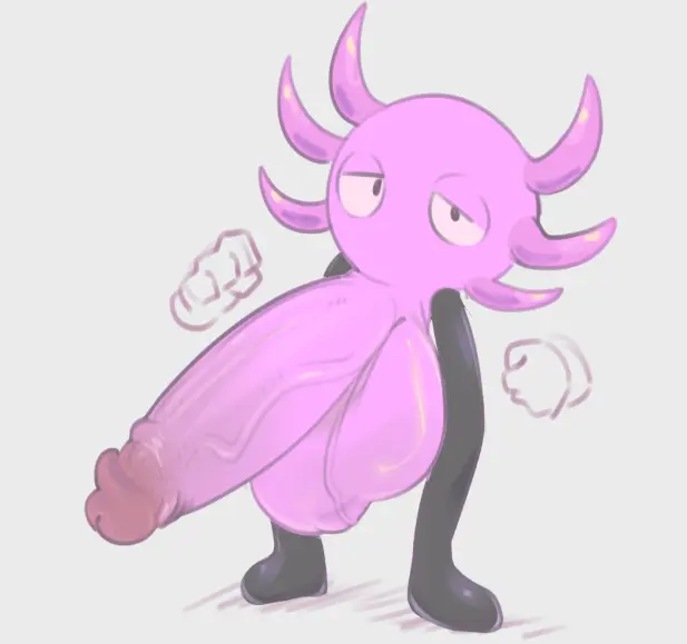 Image looking_at_viewer,solo,male,penis,bedroom_eyes,big_penis,seductive,humanoid_penis,balls,huge_cock,anthro,veiny_penis,big_balls,genitals,narrowed_eyes,huge_balls,hyper_balls,hyper_penis,marine,humanoid_genitalia,vein,hyper,hyper_genitalia,pink_penis,amphibian,axolotl,floating_hands,mole_salamander,salamander,tacogatooooo,kinito,kinitopet,waddling_head