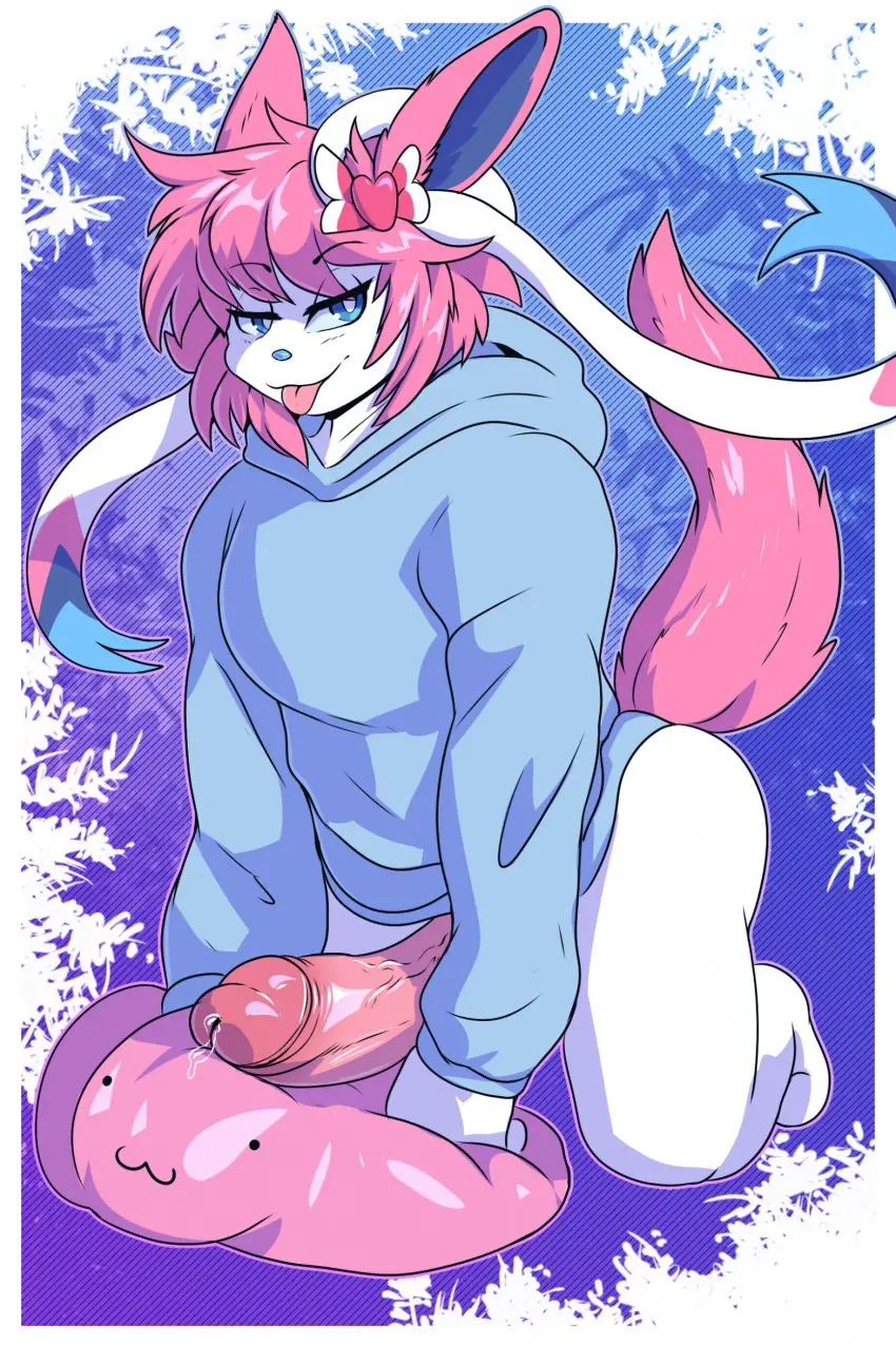 Image clothed, clothing, hairbow, hi_res, looking_at_viewer, solo, blue_eyes, eeveelution, male, penis, pokemon, pokemon_(species), tail, tongue_out, tongue, bedroom_eyes, big_penis, colored, seductive, erection, humanoid_penis, femboy, accessory, digital_media_(artwork), hair_accessory, shaded, hair, pink_hair, anthro, hair_ribbon, half-closed_eyes, nintendo, genital_fluids, bodily_fluids, canid, fur, genitals, mammal, multicolored_body, multicolored_fur, precum, two_tone_body, two_tone_fur, bottomless, all_fours, narrowed_eyes, glistening, glistening_genitalia, sylveon, 2024, biped, white_body, anthrofied, pokemorph, generation_6_pokemon, pillow, humanoid_genitalia, hoodie, fluffy, fluffy_tail, topwear, blue_inner_ear, white_fur, pink_body, pink_tongue, ribbons, pink_fur, bottomless_male, blue_clothing, blue_topwear, bow_ribbon, full-length_portrait, portrait, glistening_penis, pink_penis, abstract_background, leaking_precum, pupils, pink_ears, male_anthro, monotone_hair, monotone_tail, three-quarter_view, multicolored_ears, white_pupils, bottomless_anthro, pink_tail, two_tone_ears, topwear_only, hoodie_only, blue_hoodie, bow_(feature), blue_nose, bow_accessory, ayetae-plum, ear_bow