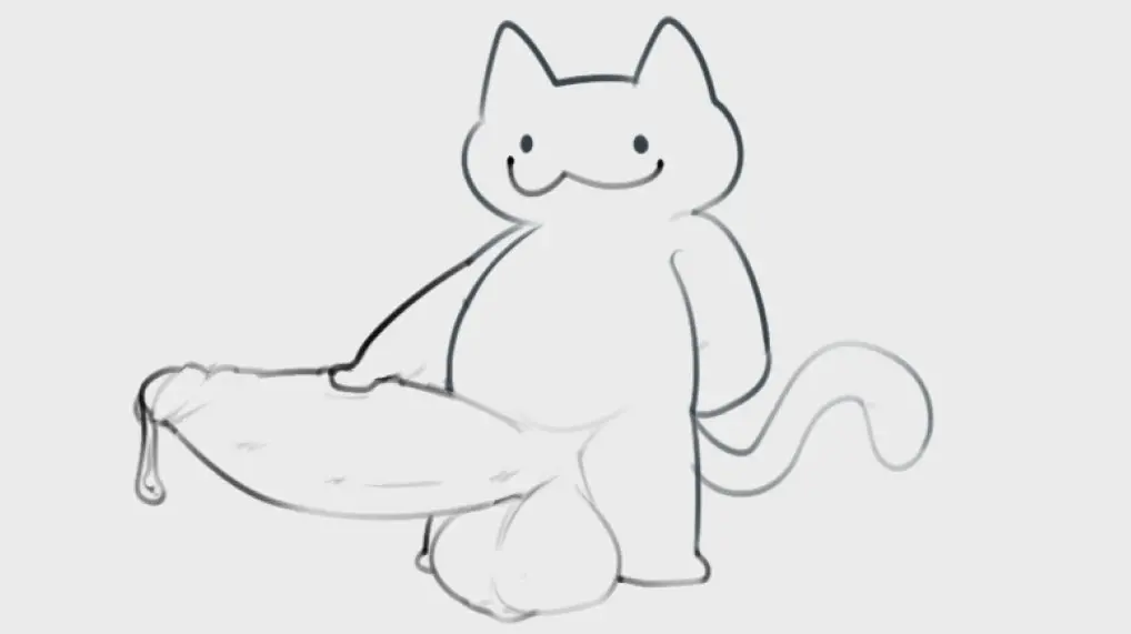 Image simple_background,solo,male,nude,penis,tail,big_penis,erection,humanoid_penis,digital_media_(artwork),balls,huge_cock,anthro,monochrome,big_balls,genital_fluids,bodily_fluids,genitals,mammal,precum,:3,foreskin,uncircumcised,feline,huge_balls,hyper_balls,hyper_penis,small_but_hung,precum_string,humanoid_genitalia,glans,felid,hyper,hyper_genitalia,domestic_cat,felis,hand_on_penis,tacogatooooo