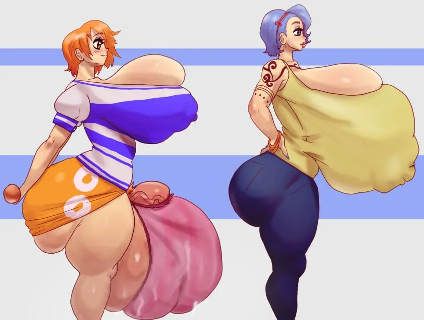 Image 1girls,breasts,clothed,clothing,female,human,light_skin,mostly_clothed,penis,short_hair,huge_ass,thick_thighs,1futa,duo,futanari,intersex,light-skinned_futa,one_piece,nami_(one_piece),side_view,balls,huge_cock,huge_breasts,breasts_bigger_than_ass,breasts_bigger_than_head,enormous_breasts,gigantic_breasts,hyper_breasts,flaccid,tight_clothing,huge_balls,hyper_balls,hyper_penis,puffy_nipples,gigantic_balls,gigantic_testicles,fully_clothed,hyper_ass,hyper,imminent_sex,huge_penis,bursting_breasts,ass_bigger_than_head,balls_bigger_than_head,huge_testicles,enormous_ass,waiting_in_line,pre-timeskip,bursting_butt,penis_longer_than_knee,flamingsanity,nojiko