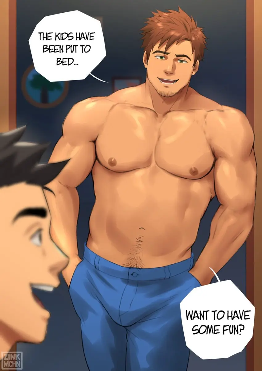 Image male,2boys,male_only,tagme,married_couple,inviting_to_sex,gay,english_text,speech_bubble,tagme_(artist),married_male,stardew_valley,farmer_(stardew_valley),alex_mullner,gay_couple,pre_sex