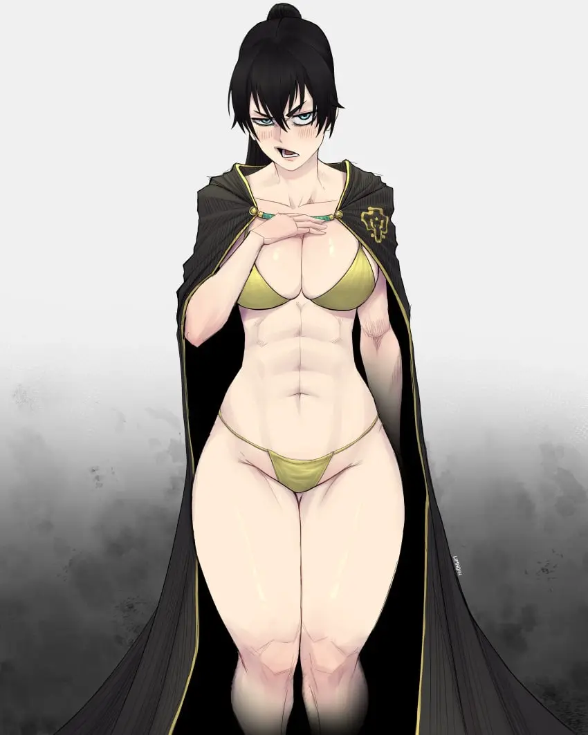 Image 1girls,big_breasts,breasts,female,female_only,large_breasts,light_skin,long_hair,black_hair,bikini,ponytail,pale-skinned_female,pale_skin,black_clover,rule_63,genderswap_(mtf),genderswap,light_skinned_female,limn044,nacht_faust