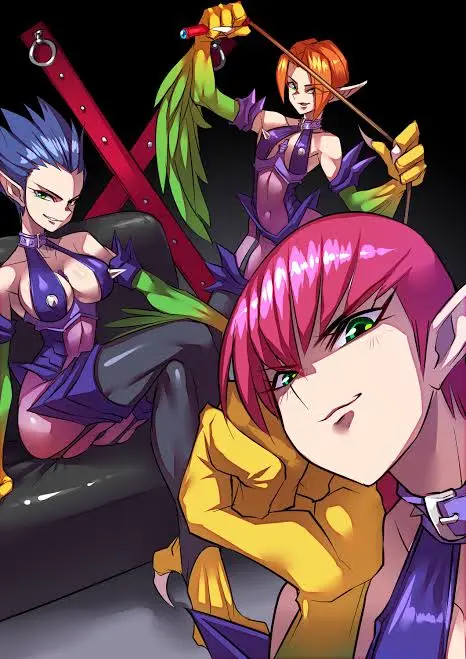 Image female,multiple_girls,monster,monster_girl,mythology,public_domain,european_mythology,yu-gi-oh!,greek_mythology,bondage,femdom,bondage_gear,dominatrix,dungeon,bdsm,whip,multiple_females,bdsm_gear,harpy,tugging_whip,bondage_harness,bdsm_harness,harpie_lady,harpie_lady_1,harpie_lady_2,harpie_lady_3,harpie_lady_sisters
