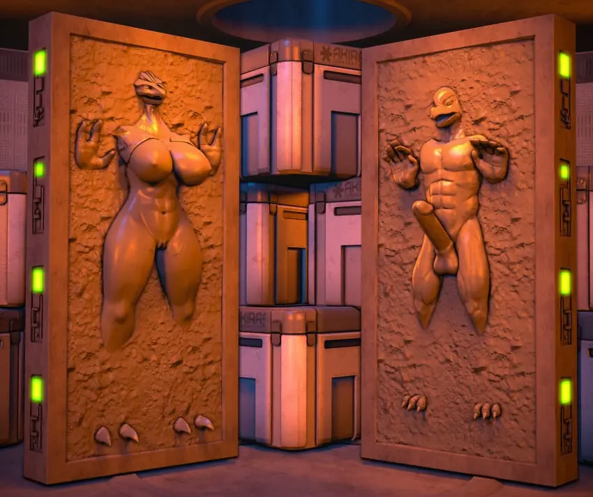 Image breasts,female,nipples,nude,penis,pokemon,pokemon_(species),furry,anthro,nintendo,3d,star_wars,bound,female/male,generation_3_pokemon,source_filmmaker,blaziken,star_fox,encasement,side_by_side,falco_lombardi,petrification,frozen,gen_3_pokemon,carbonite,sfmcarbonfreezer