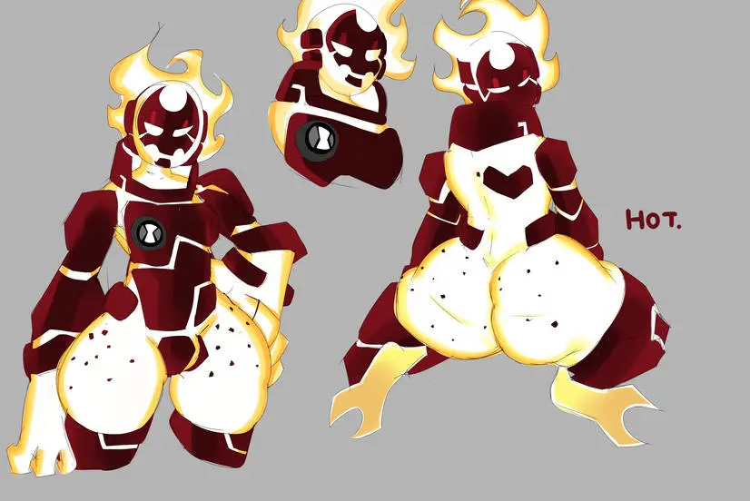 Image 1boy, male, ass, bubble_butt, huge_ass, thick_thighs, thighs, femboy, fat_ass, 1femboy, hand_on_hip, bulge, big_thighs, femboy_only, thunder_thighs, large_thighs, fire, alien, ben_10, chaquetrix, dat_ass, starstar000, starverstar000, heatblast, pyronite, alien_femboy