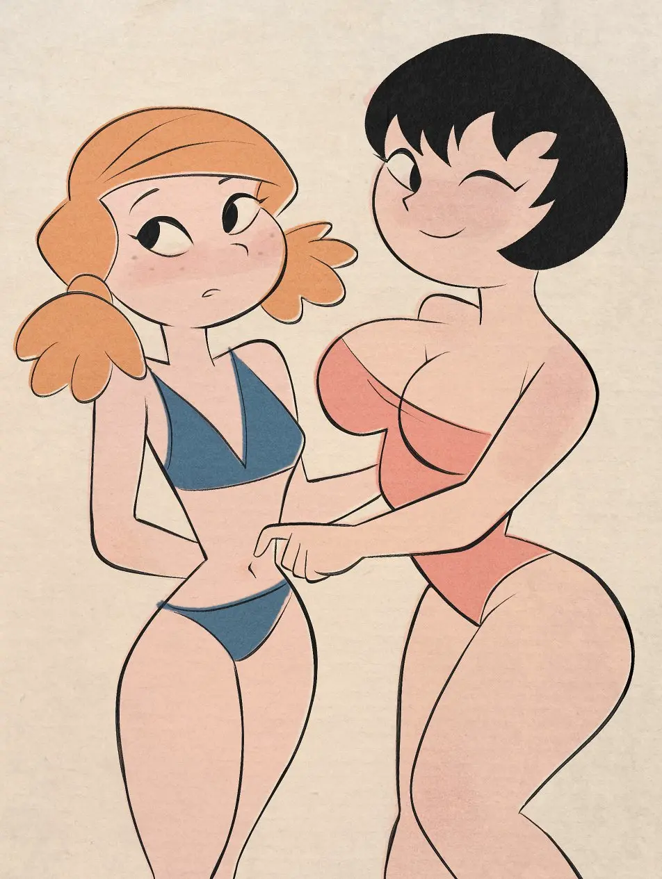 Image big_breasts,blush,breasts,clothed,clothing,female,female_only,human,human_only,large_breasts,light-skinned_female,light_skin,looking_at_viewer,simple_background,smile,standing,2girls,bangs,black_hair,multiple_girls,navel,short_hair,red_hair,bikini,ass,big_ass,small_breasts,thick_thighs,thighs,voluptuous,freckles,wide_hips,smiling,smiling_at_viewer,belly_button,cleavage,clothed_female,clothes,looking_away,orange_hair,hair,wink,winking_at_viewer,one-piece_swimsuit,swimsuit,teenager,teenage_girl,busty,curvy,medium_hair,twintails,hourglass_figure,black_eyes,yuri,bikini_top,stomach,blue_bikini,curvaceous,2024,legs_together,female/female,large_ass,bikini_bottom,breast_size_difference,front_view,freckles_on_face,swimwear,hand_behind_back,older_female,arm_behind_back,bob_cut,age_difference,copyright_request,three-quarter_portrait,newguy1091,pink_swimsuit,jucika,hand_on_another's_stomach,hungarian,mézga_család,mézga_kriszta