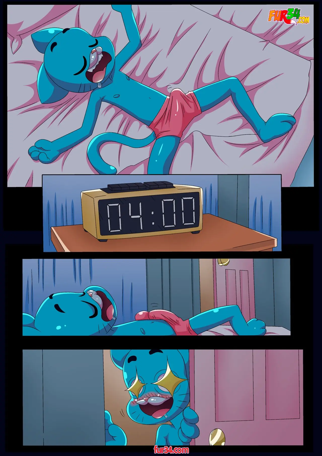 Image female,underwear,anthro,tagme,bed,incest,page_1,bbmbbf,palcomix,nicole_watterson,the_amazing_world_of_gumball,gumball_watterson,taboo_desires