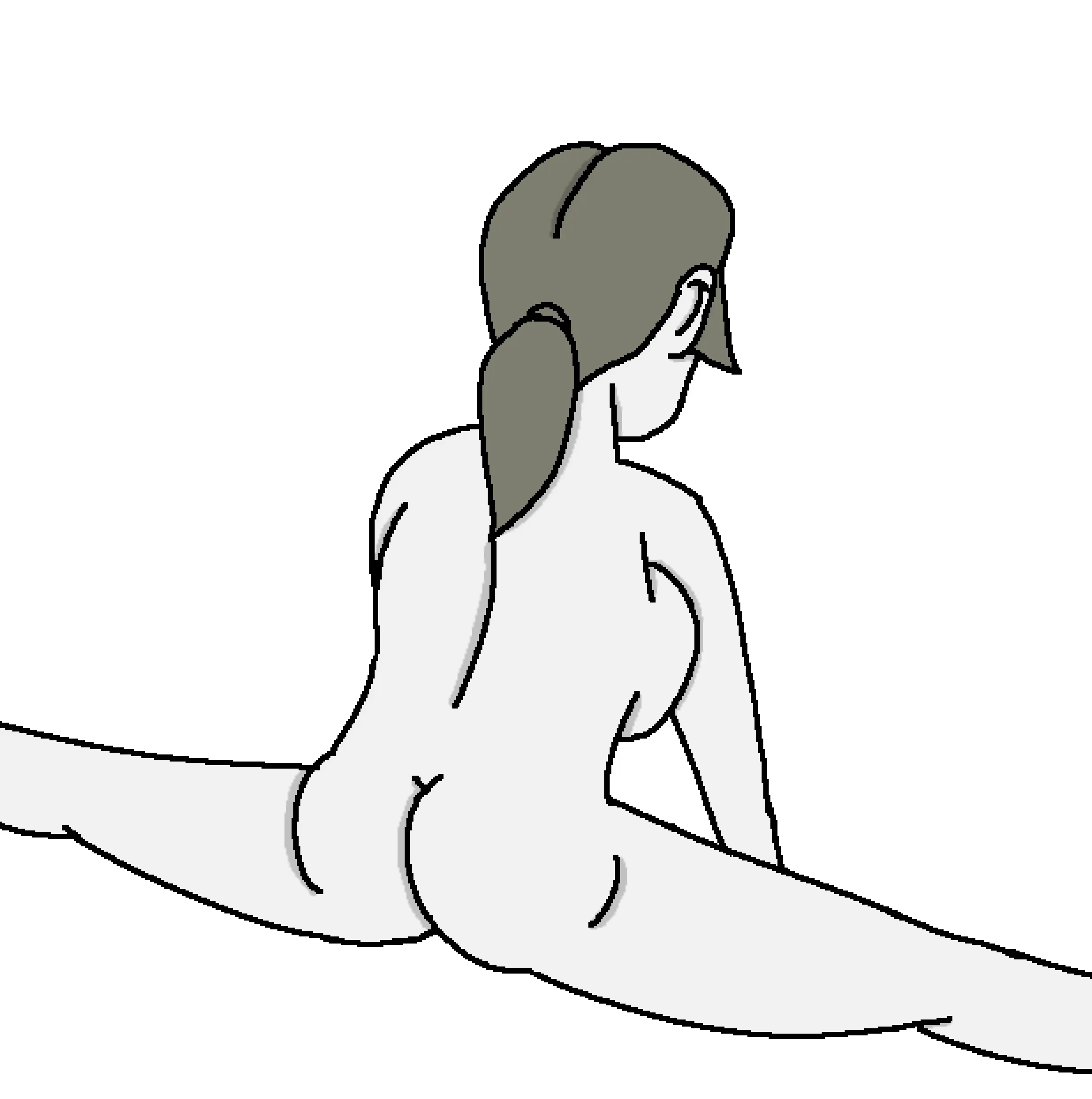 Image 1girls,female,human,ass,pale_skin,ass_focus,back_view,casual,nudist,splits,wii_fit,wii_fit_trainer