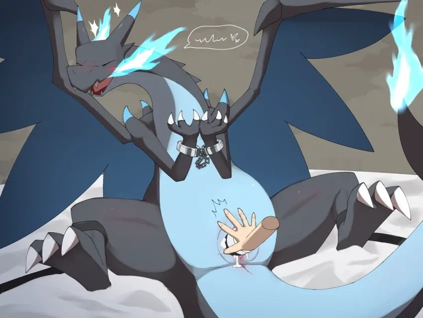 Image blush,hi_res,red_eyes,solo,cum,nude,pokemon,pokemon_(species),tail,wings,anus,spreading,mythology,nintendo,penetration,genital_fluids,bodily_fluids,genitals,sex_toy,claws,dildo,scalie,generation_6_pokemon,animal_genitalia,mythological_creature,dragon,mythological_scalie,feral,fire,genital_slit,bound,restraints,sex_toy_insertion,cuff_(restraint),membrane_(anatomy),membranous_wings,slit_penetration,slit_play,handcuffed,handcuffs,metal_cuffs,dildo_insertion,mega_evolution,charizard,mega_charizard,mega_charizard_x,liend