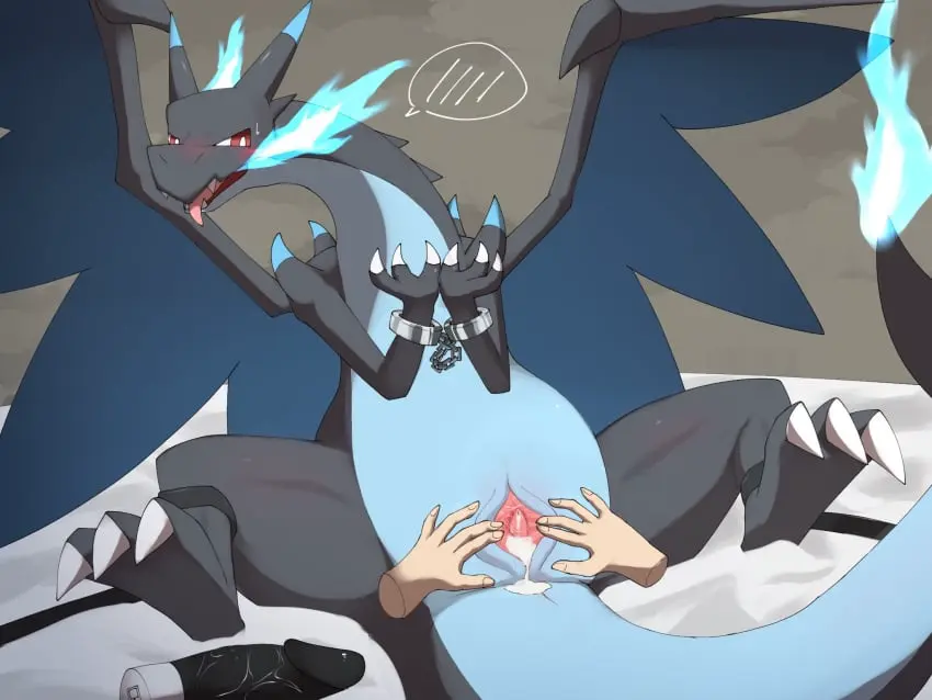 Image hi_res,red_eyes,solo,cum,male,nude,penis,pokemon,pokemon_(species),tail,wings,anus,spreading,mythology,nintendo,genital_fluids,bodily_fluids,genitals,sex_toy,claws,dildo,scalie,generation_6_pokemon,animal_genitalia,mythological_creature,dragon,mythological_scalie,penis_tip,feral,fire,genital_slit,bound,restraints,cuff_(restraint),membrane_(anatomy),membranous_wings,disembodied_hand,handcuffed,handcuffs,metal_cuffs,mega_evolution,charizard,spread_slit,mega_charizard,mega_charizard_x,liend