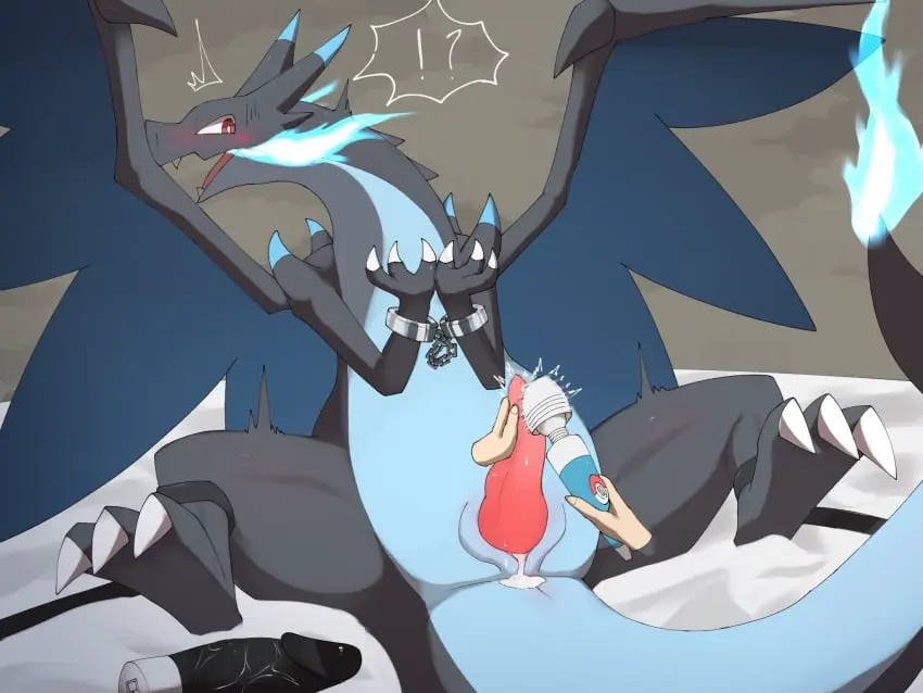 Image hi_res,red_eyes,solo,cum,male,nude,penis,pokemon,pokemon_(species),tail,erection,wings,anus,spreading,mythology,nintendo,genital_fluids,bodily_fluids,genitals,sex_toy,claws,dildo,scalie,generation_6_pokemon,penile,animal_genitalia,mythological_creature,dragon,mythological_scalie,feral,fire,genital_slit,bound,restraints,vibrator,cuff_(restraint),membrane_(anatomy),membranous_wings,disembodied_hand,handcuffed,handcuffs,metal_cuffs,vibrator_on_penis,wand_vibrator,mega_evolution,charizard,spread_slit,mega_charizard,mega_charizard_x,liend