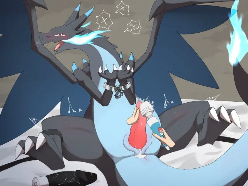 Image hi_res,red_eyes,solo,cum,male,nude,penis,pokemon,pokemon_(species),tail,erection,wings,anus,spreading,mythology,nintendo,genital_fluids,bodily_fluids,genitals,sex_toy,claws,dildo,scalie,generation_6_pokemon,penile,animal_genitalia,mythological_creature,dragon,mythological_scalie,feral,fire,genital_slit,bound,restraints,vibrator,cuff_(restraint),membrane_(anatomy),membranous_wings,disembodied_hand,handcuffed,handcuffs,metal_cuffs,vibrator_on_penis,wand_vibrator,mega_evolution,charizard,spread_slit,mega_charizard,mega_charizard_x,liend