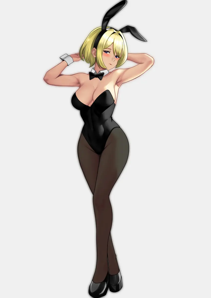 Image blue_eyes,blonde_hair,pale_skin,bunnysuit,neo:_the_world_ends_with_you,the_world_ends_with_you,bito_raimu