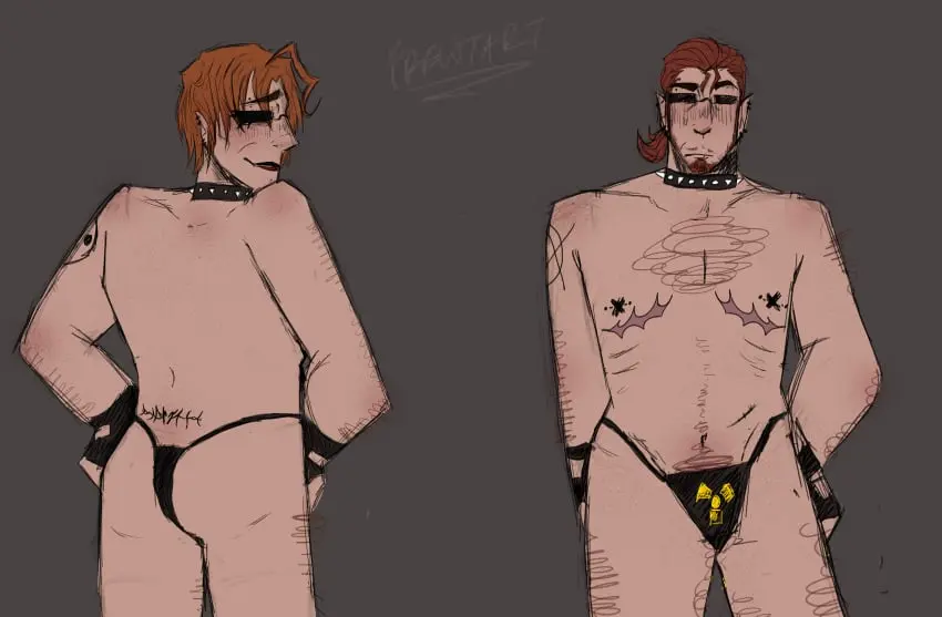 Image 1boy,male,choker,intersex,freckles,ginger,topless,thong,cuntboy,male_focus,nipple_piercing,scars,ginger_hair,sunglasses,topless_male,piercings,1cuntboy,body_hair,trans_man,pubic_hair_peek,goatee,duke_nukem,tramp_stamp,transgender_male,postal_(series),postal_dude,postal_doe,scars_on_chest