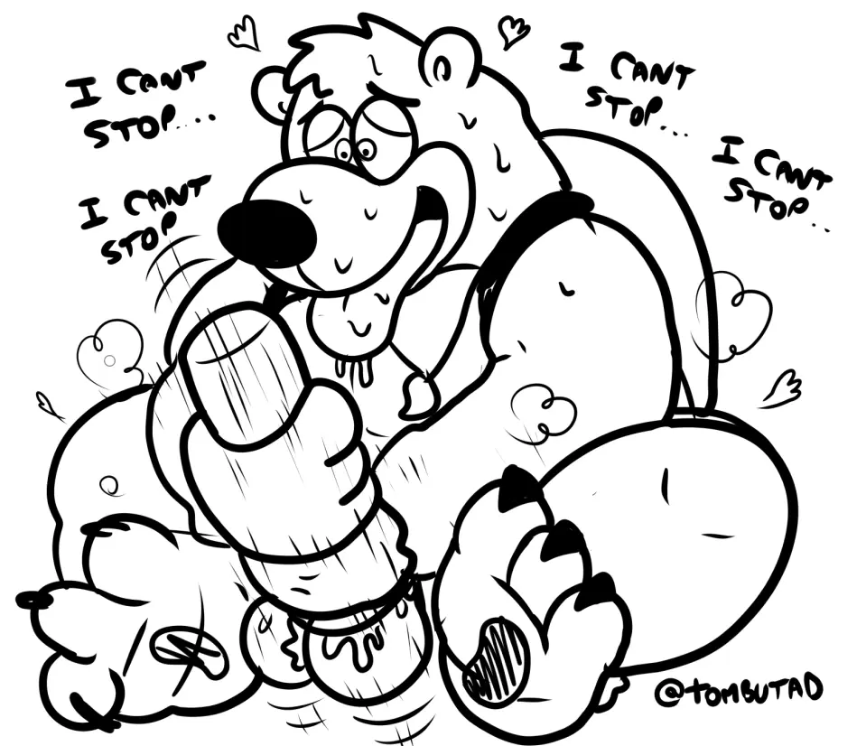Image simple_background,solo,white_background,male,sweat,tongue_out,tongue,male_only,anthro,text,tagme,looking_pleasured,penetration,masturbation,bodily_fluids,mammal,dialogue,sex_toy,english_text,male_penetrating,steam,line_art,bear,penile,penetrable_sex_toy,backpack,bag,penile_masturbation,banjo-kazooie,gooner,gooning,bating,bator,banjo_(banjo-kazooie),rareware,penetrable_sex_toy_insertion,tombutad