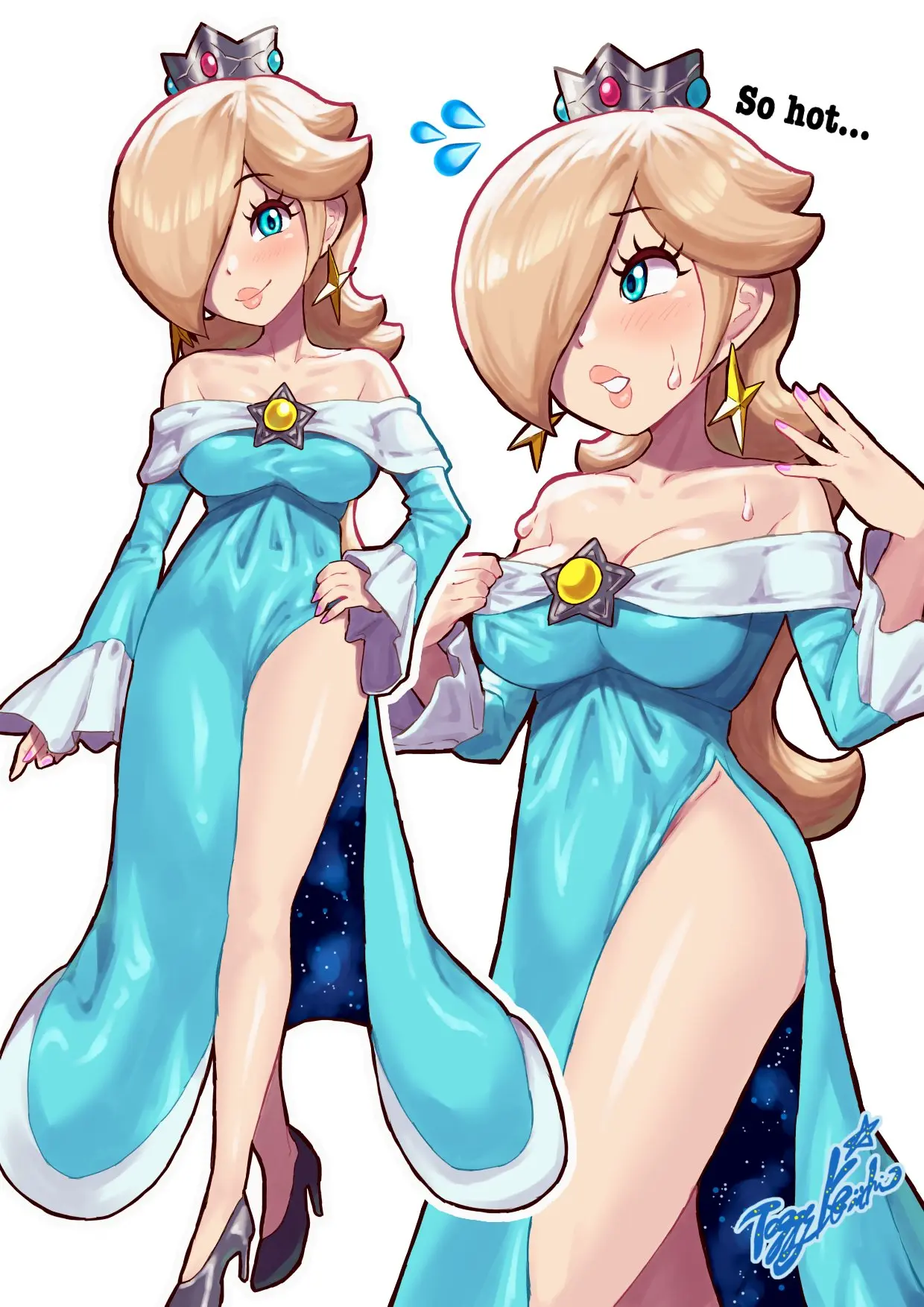 Image breasts,female,female_only,solo,blue_eyes,blonde_hair,mario_(series),nintendo,super_mario_galaxy,princess_rosalina,yamino_ekakinin