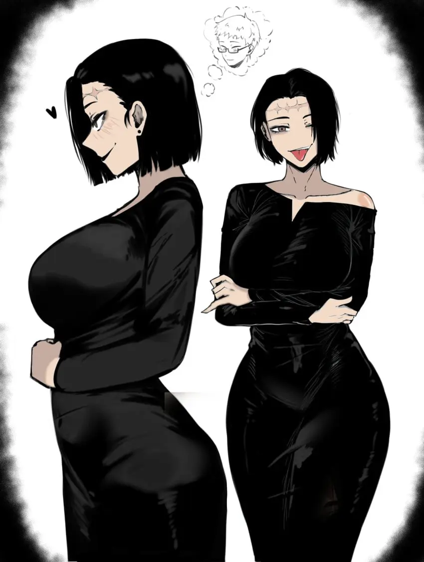 Image tagme,jujutsu_kaisen,itadori_kaori,kenjaku,masoq095,colorized,itadori_jin