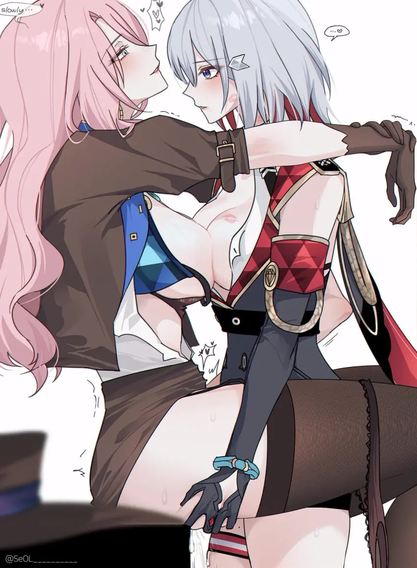 Image breasts,female,female_only,large_breasts,light-skinned_female,light_skin,long_hair,white_hair,2girls,blue_eyes,gloves,multiple_girls,short_hair,sex,thick_thighs,pink_hair,lipstick_mark,looking_at_partner,romantic,romantic_couple,romantic_sex,yuri,breast_press,lipstick,lesbian_sex,honkai:_star_rail,hug,honkai_(series),hands_around_neck,silver_eyes,symmetrical_docking,topaz_(honkai:_star_rail),jade_(honkai:_star_rail),seol_(baconontheclock),legs_around_waist