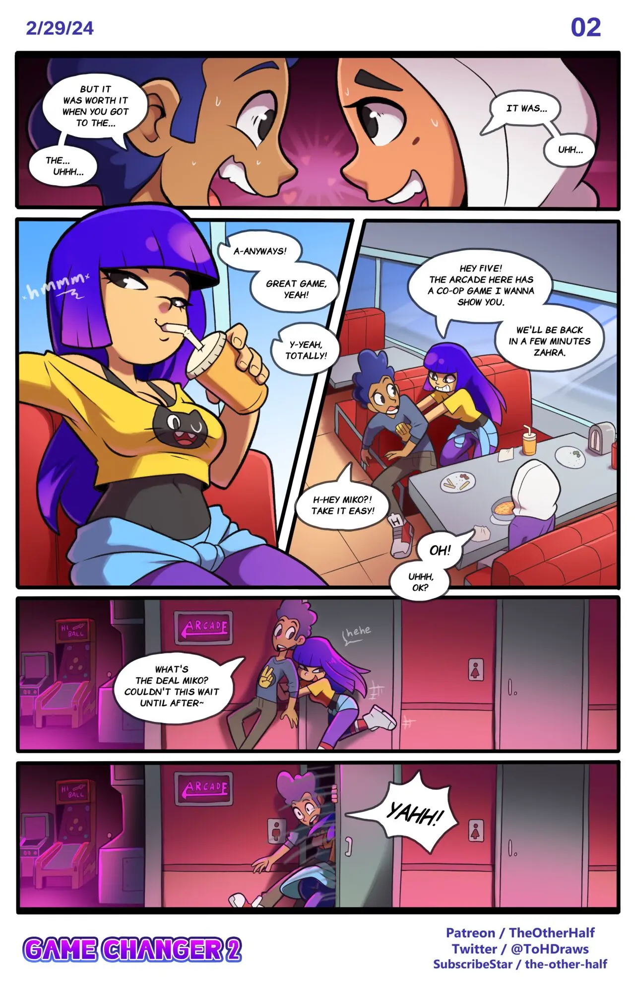 Image female, 1boy, male, text, tagme, comic, comic_page, english_text, malesub, nickelodeon, miko_kubota, page_2, the_other_half, hijab, glitch_techs, hector_nieves, zahra_rashid