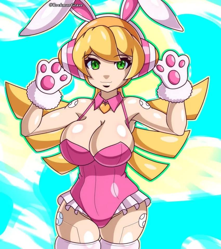Image breasts,female,cleavage,blonde_hair,robot,android,cinnamon_gaudille,mega_man,mega_man_x,rockmangrave