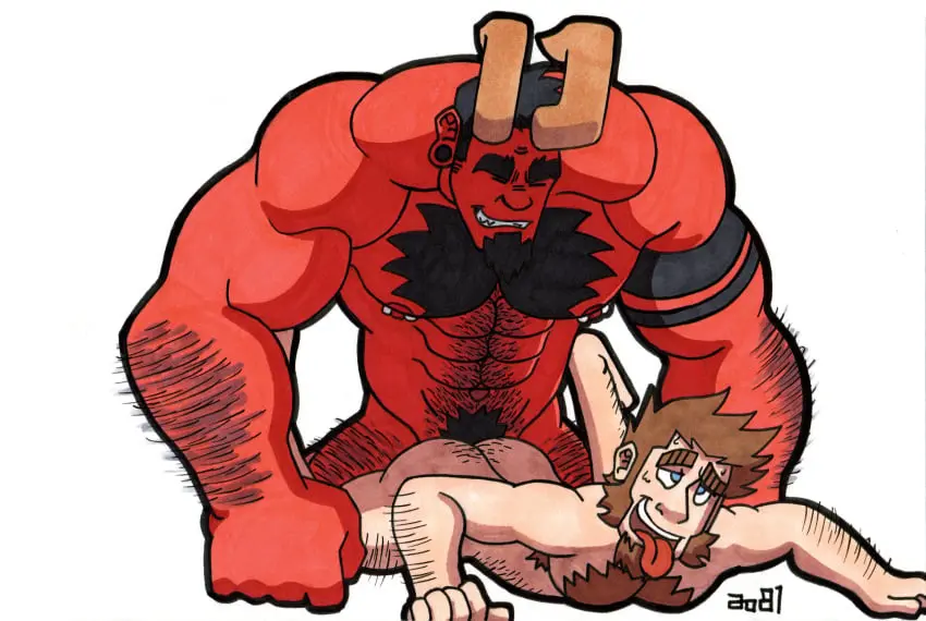 Image nipples,male,ass,sex,muscular,muscular_male,anal,anal_sex,male/male,male_only,yaoi,demon,gay,gay_sex,penetration,bara,male_nipples,beard,male_penetrated,male_penetrating_male,gay_anal,ao81