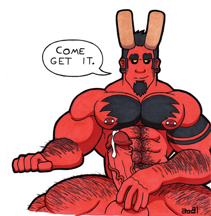 Image nipples,cum,male,nude,penis,big_penis,erection,muscular,muscular_male,male_only,yaoi,balls,demon,bara,male_nipples,big_balls,ao81