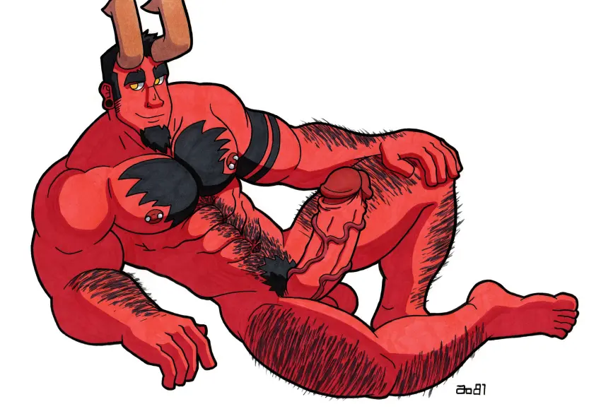 Image nipples,male,nude,penis,big_penis,erection,muscular,muscular_male,male_only,yaoi,balls,demon,bara,male_nipples,big_balls,ao81