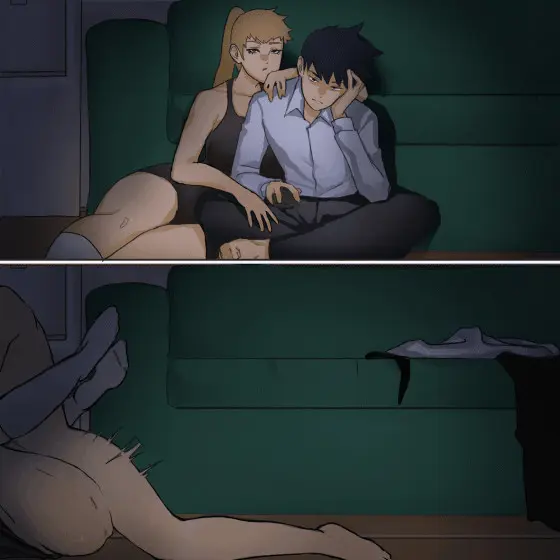 Image 1girls,female,1boy,male,socks,missionary_position,animated,rule_63,instant_loss_2koma,out_of_frame,genderswap_(mtf),genderswap,kneehighs,white_socks,kneesocks,instant_loss,knee_socks,mob_psycho_100,format1970_(artist),arataka_reigen,ritsu_kageyama