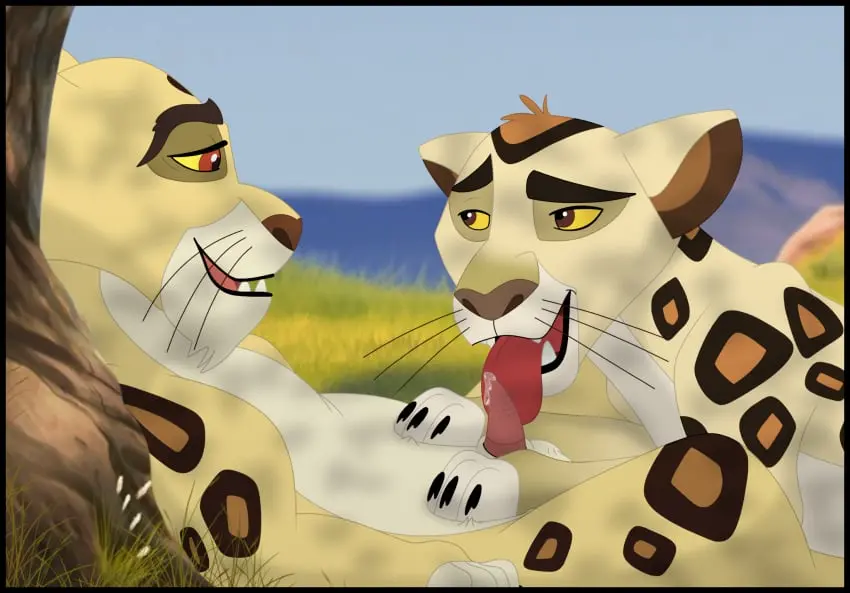 Image hi_res,open_mouth,smile,licking,male,penis,tongue,disney,duo,erection,male/male,balls,genital_fluids,bodily_fluids,fur,genitals,mammal,animal_genitalia,feral,felid,feral_on_feral,pantherine,leopard,the_lion_king,the_lion_guard,badili,kaion,mapigano